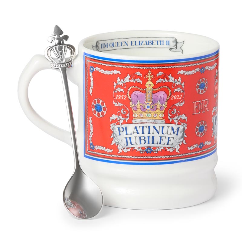 platinum jubilee commemorative mug and spoon 2022